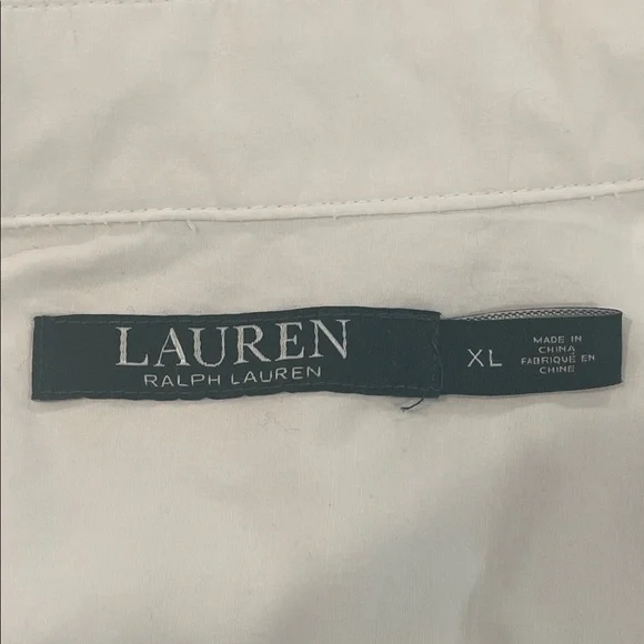 Ralph Lauren Cotton Preppy Ruffle Blouse With Flutter Cuffs Size XL - Picture 5 of 6